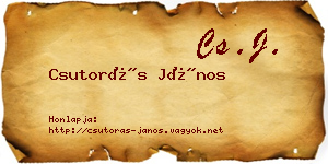 Csutorás János névjegykártya