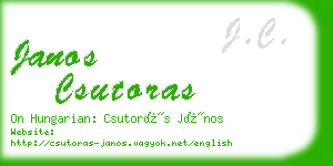 janos csutoras business card